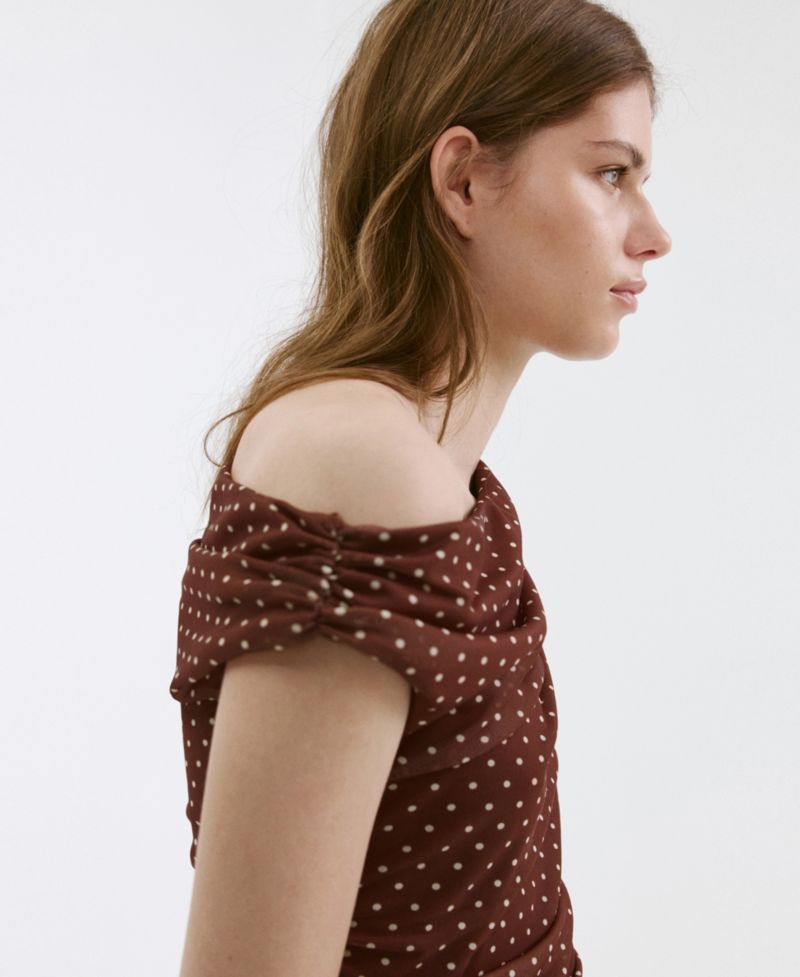 Women's Fitted Polka-Dot Midi Dress