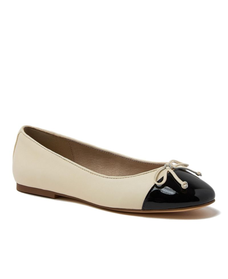 Women's Essential Leather Cap Toe Ballet Flats