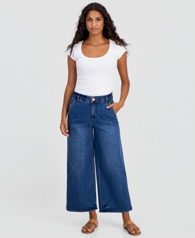 Petite AbSolution Skyrise Crop Wide-Leg Jeans