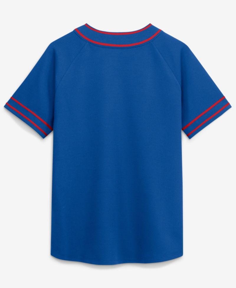 Women's Royal Texas Rangers Diva Race Ahead Raglan V-Neck T-Shirt