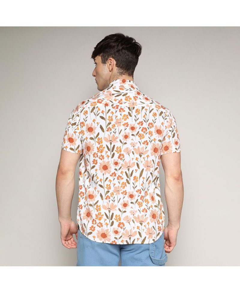 Men's Orange Flower Shirt