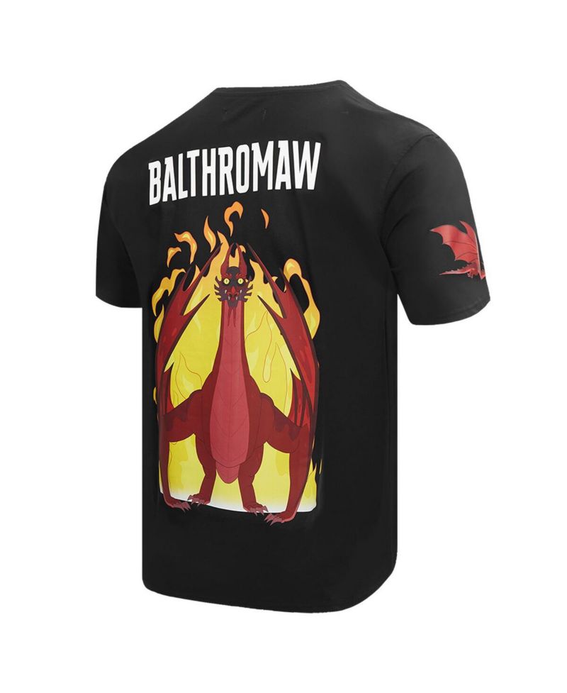 Men's Black Rick And Morty Balthromaw Year of the Dragon T-Shirt