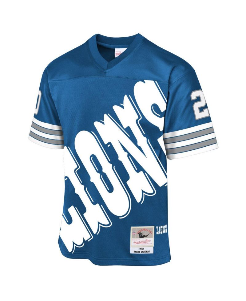 Big Boys and Girls Barry Sanders Blue Detroit Lions 1996 Throwback Fashion Jersey