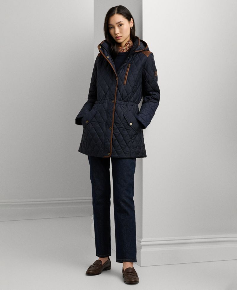 Petite Hooded Quilted Anorak Coat