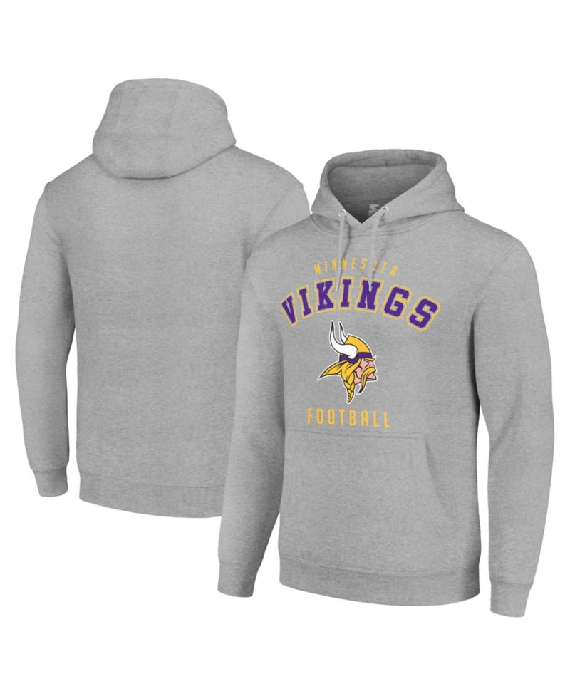 Men's and Women's Heather Gray Minnesota Vikings Logo Pullover Hoodie