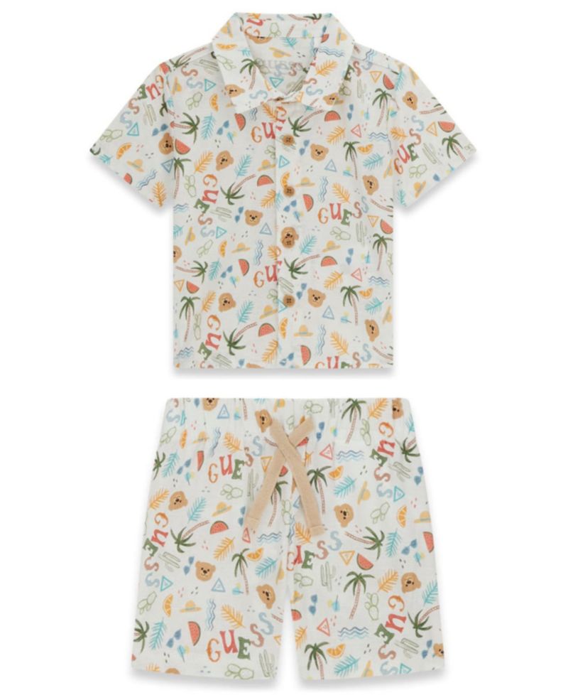 Baby Boys' Short-Sleeve Button Down Shirt and Shorts Set, 2-Piece Set