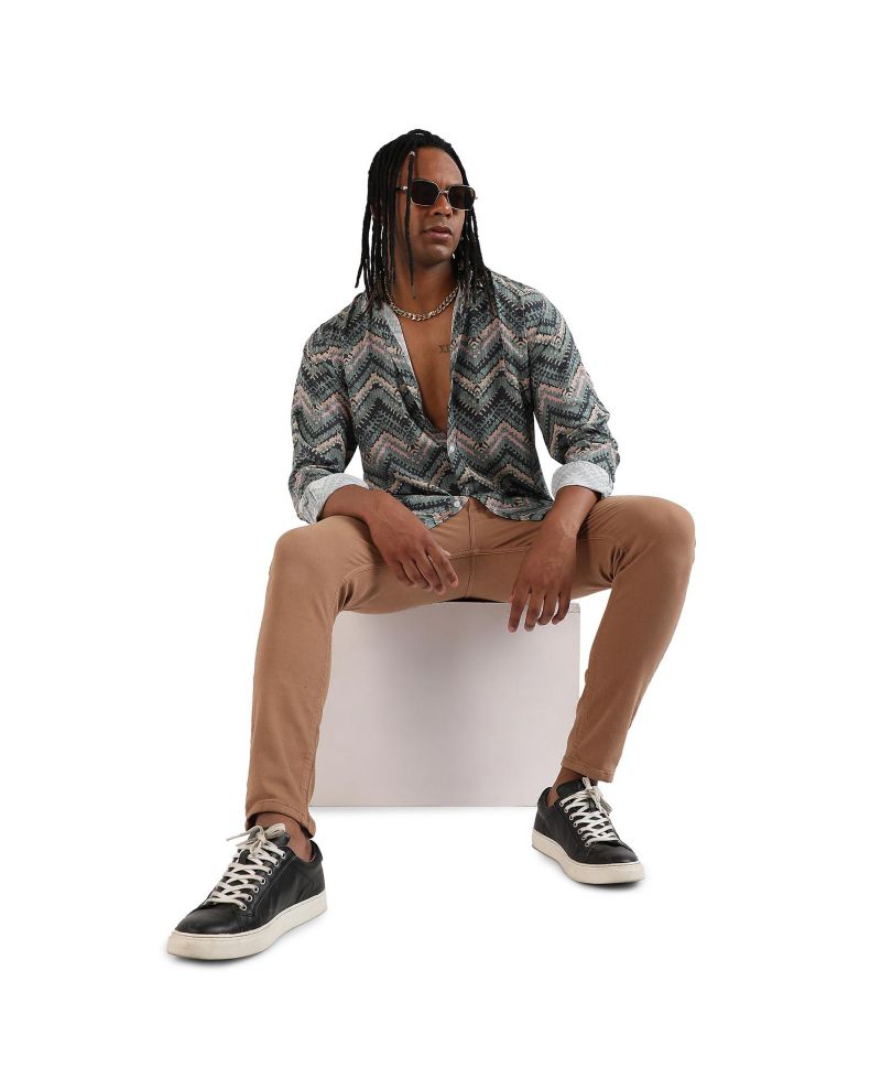 Men's Abstract Zig Zag Shirt