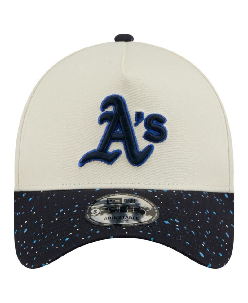 Men's Cream Athletics Speckle A-Frame 9FORTY Adjustable Hat
