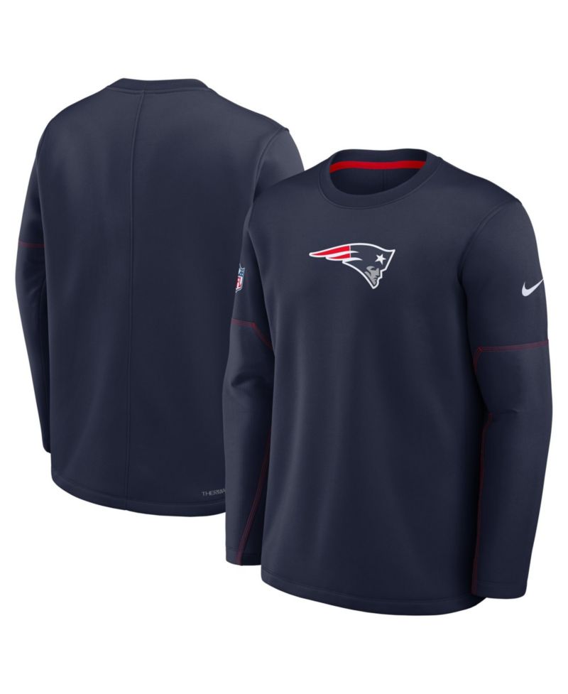 Men's New England Patriots Sideline Coaches Midweight Crewneck Sweatshirt