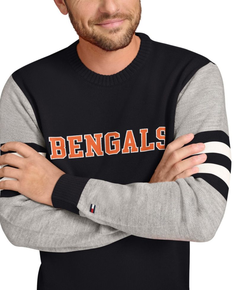 Men's Cincinnati Bengals Long-Sleeve Crewneck Pullover Sweater