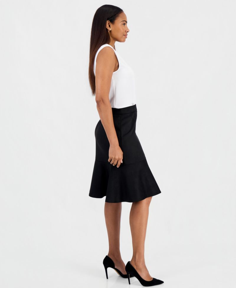 Women's Pull-On Flare Faux Suede Skirt