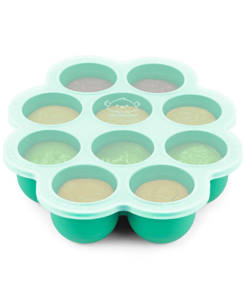 Prep Silicone Baby Food Freezer Tray with Clip-on Lid, 2oz x 10 Silicone Freezer Molds, BPA-Free Baby Food Storage