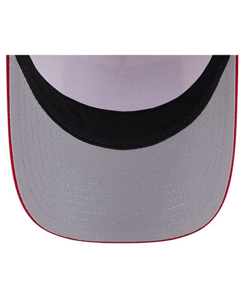 Men's Stone/Red Cincinnati Reds Text A-Frame Trucker 9FORTY Hat