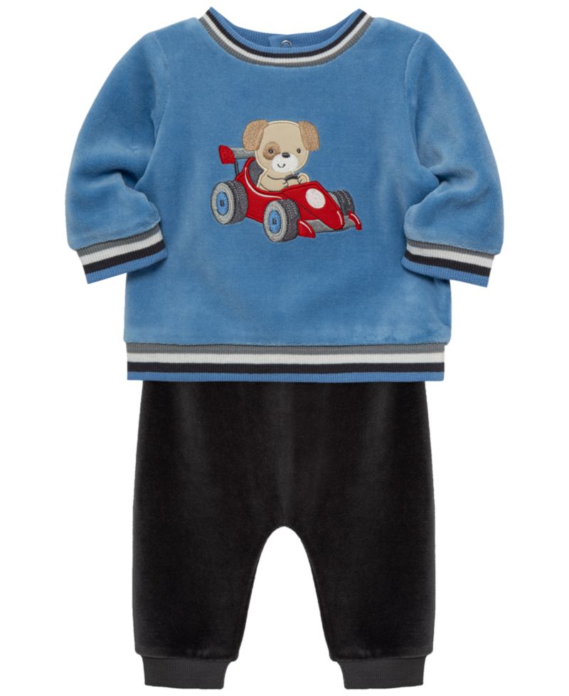 Baby Boys' Racing Puppy Graphic Sweatshirt and Pants, 2-Piece Set