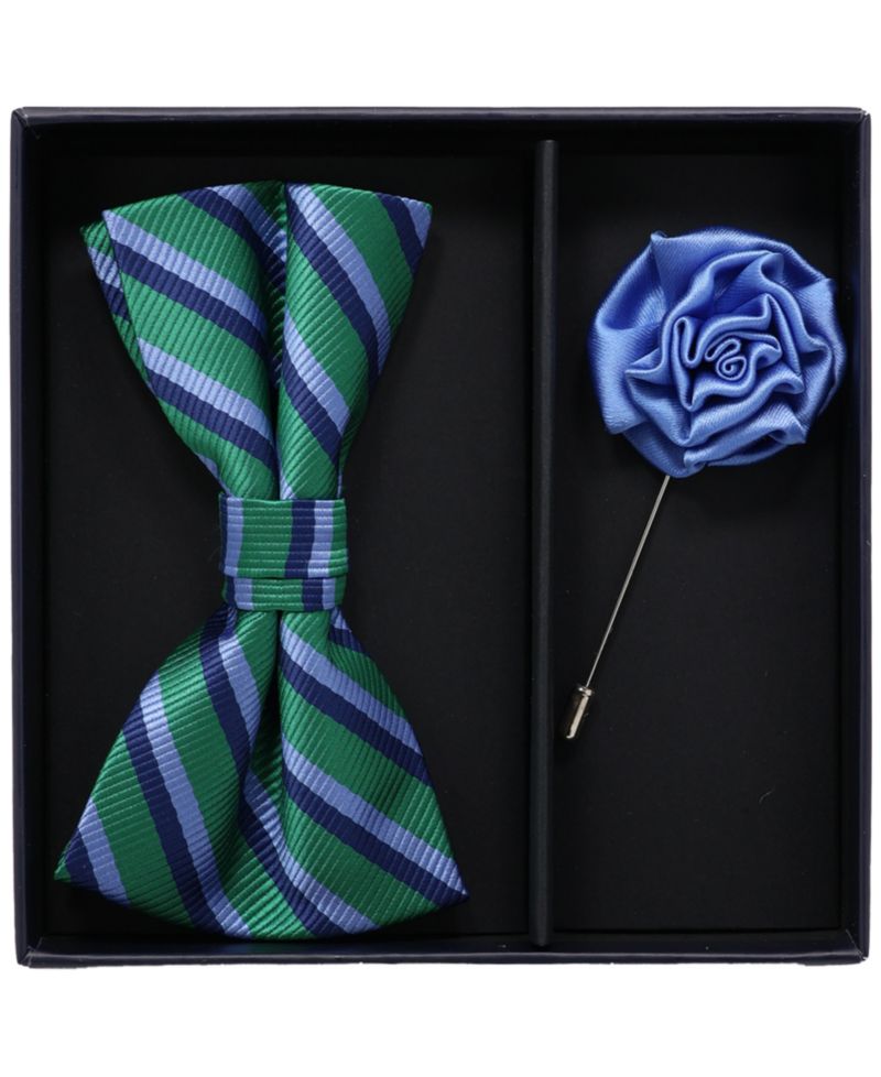 Men's 2-Piece Pre-Tied Bow and Lapel Pin Box Set