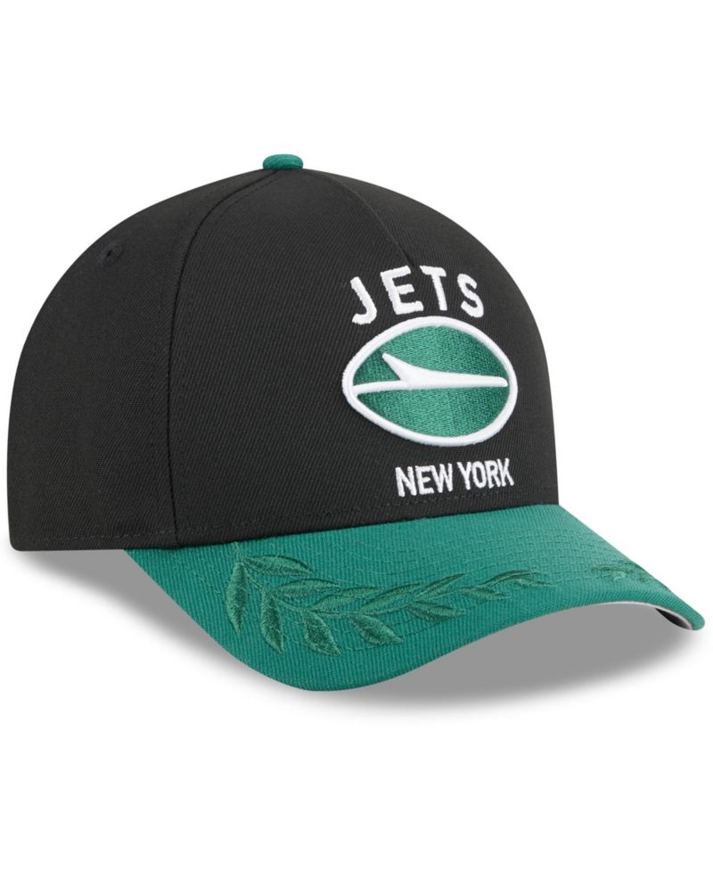 Men's Black/Green New York Jets 2025 NFL Draft 9FORTY A-Frame M-Crown Adjustable Hat