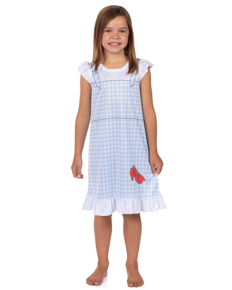 Pajamas Girls Dorothy Ruby Slippers Ruffle Cap-Sleeve Nightgown Loungewear