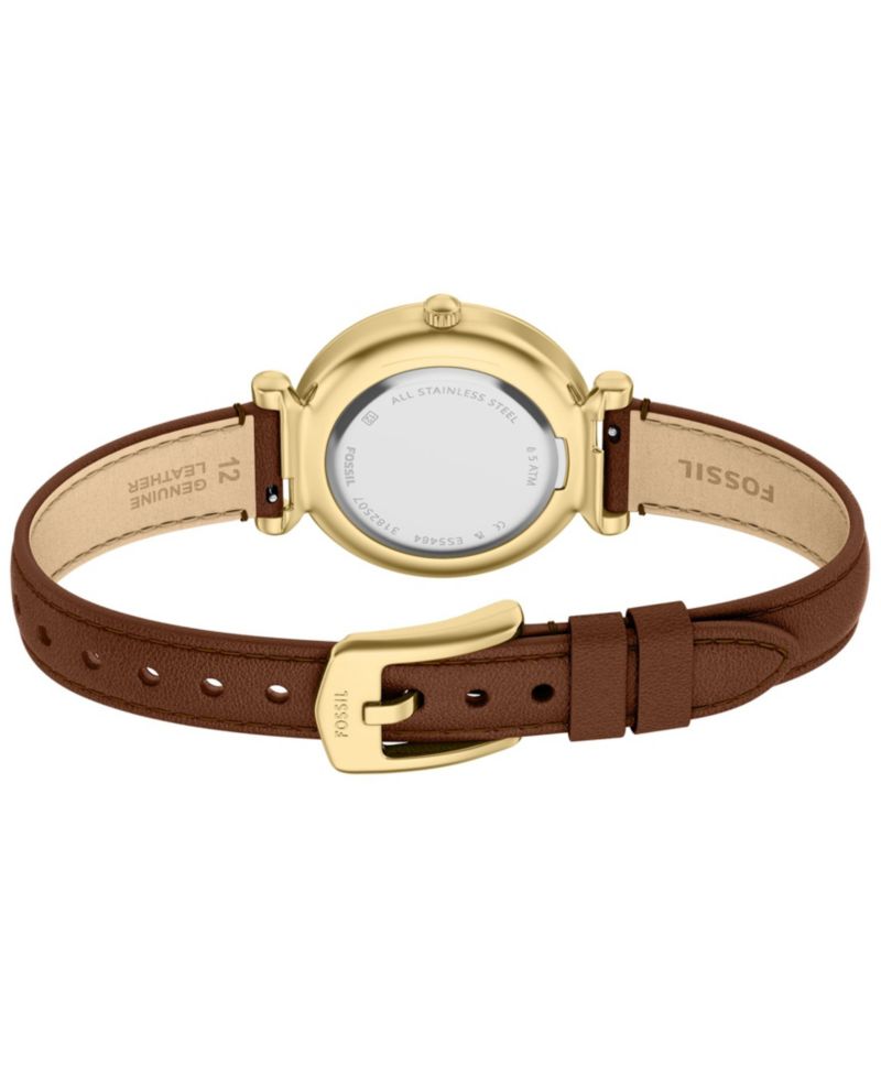 Women's Carlie Three-Hand Brown Leather Watch, 28mm