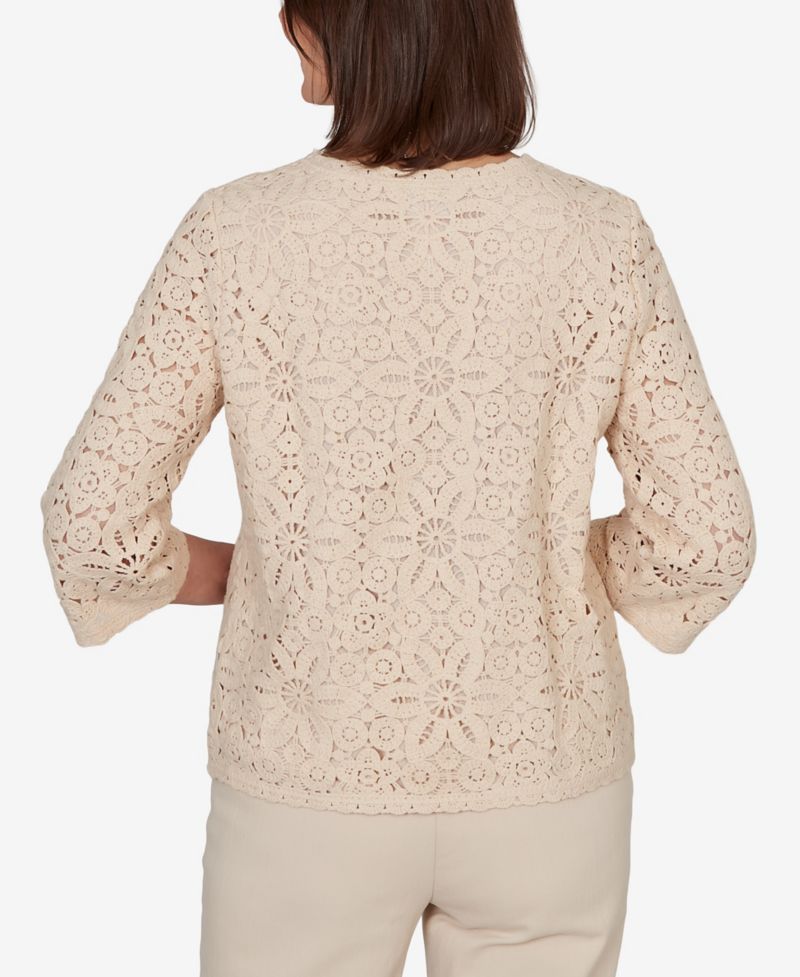 Women's Camden Market Floral Crochet Lined Knit Top