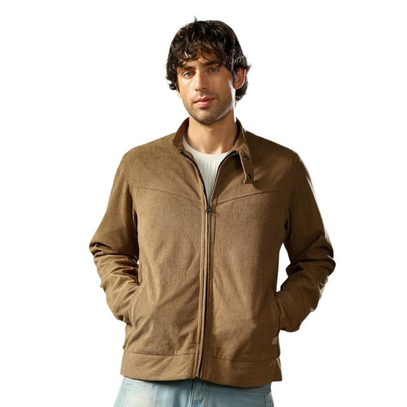 Men's Coffee Brown Corduroy Rider Jacket