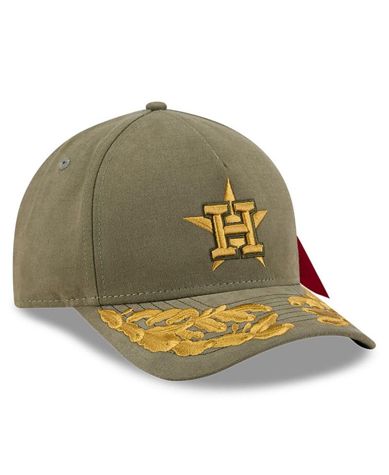 Men's Olive Houston Astros A-Frame 9FORTY Adjustable Hat