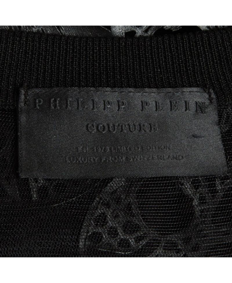Women's Philipp Plein Sheer Skull Lace Tank Top