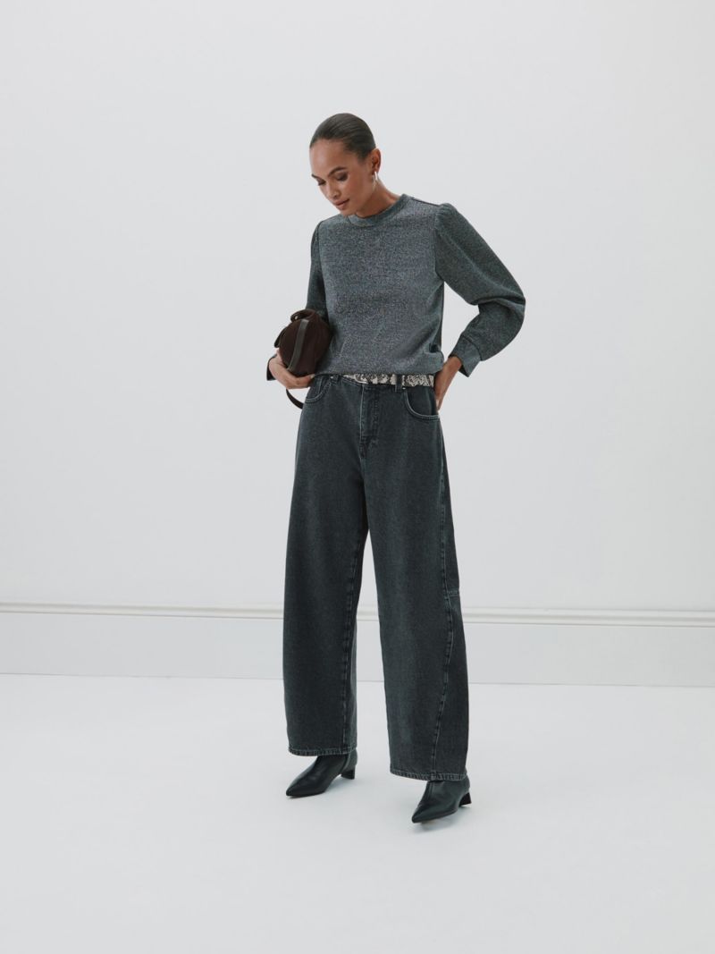 Women's Emily Sparkle Puff Sleeve Jersey Top