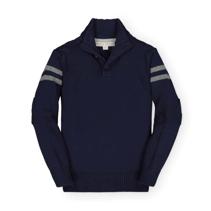 Baby Boys Long Sleeve Mock Neck Button Sweater