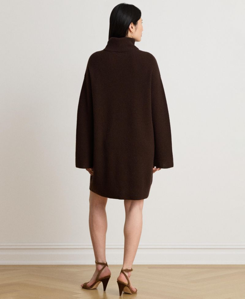 Women's Areena Wool-Cashmere Turtleneck Cocoon Sweater Dress