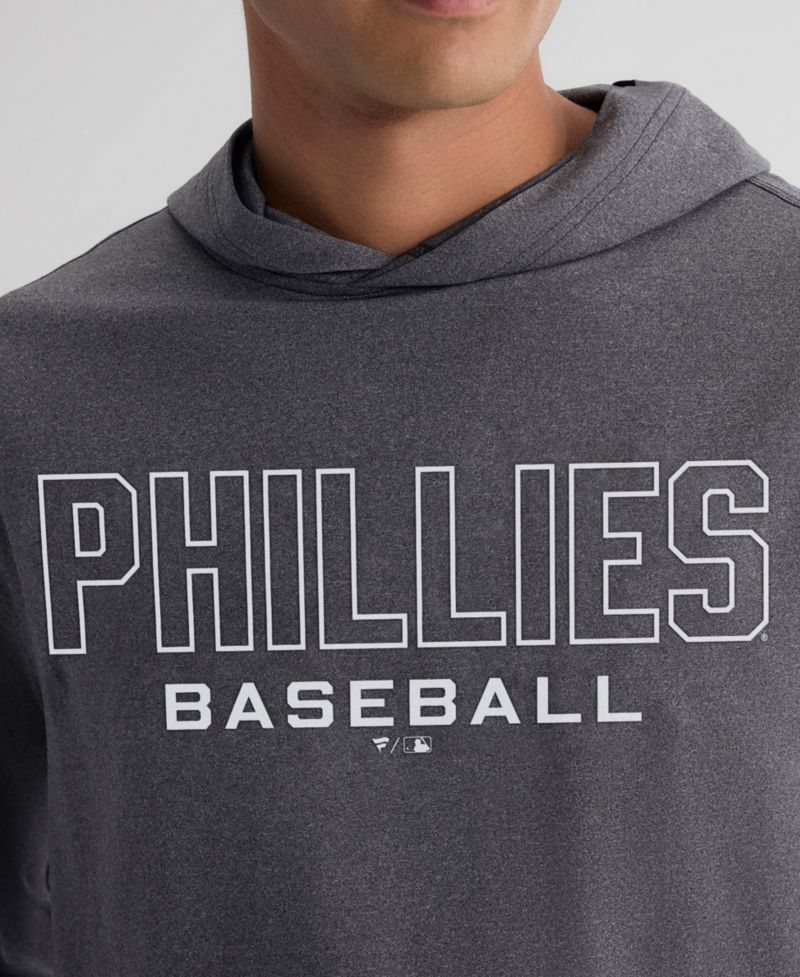 Men's Charcoal Philadelphia Phillies Clutch Long Sleeve Hooded T-Shirt