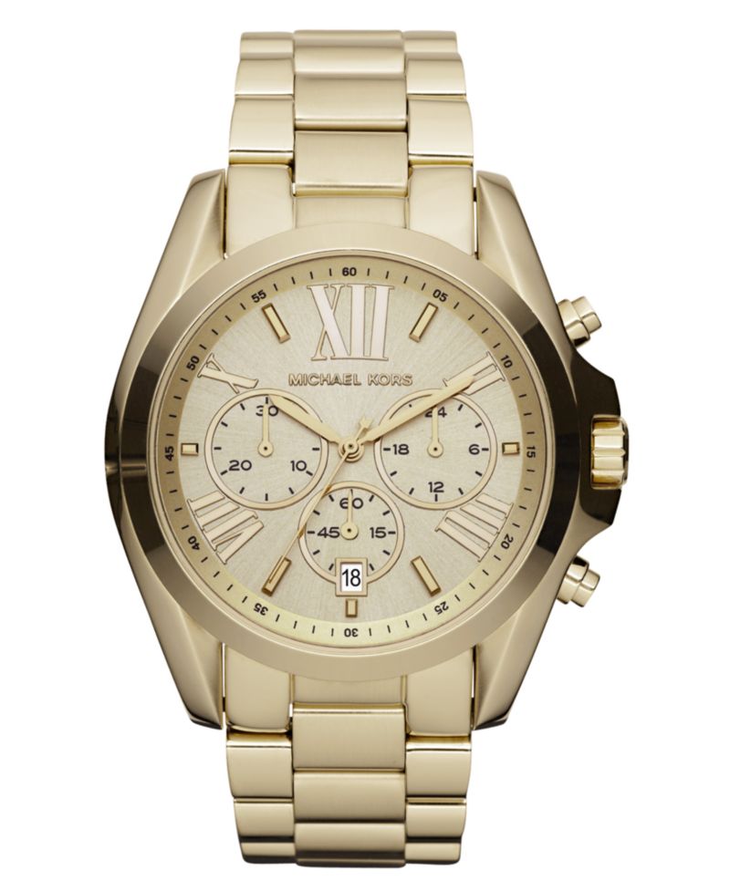 Unisex Chronograph Bradshaw Gold-Tone Stainless Steel Bracelet Watch 43mm MK5605