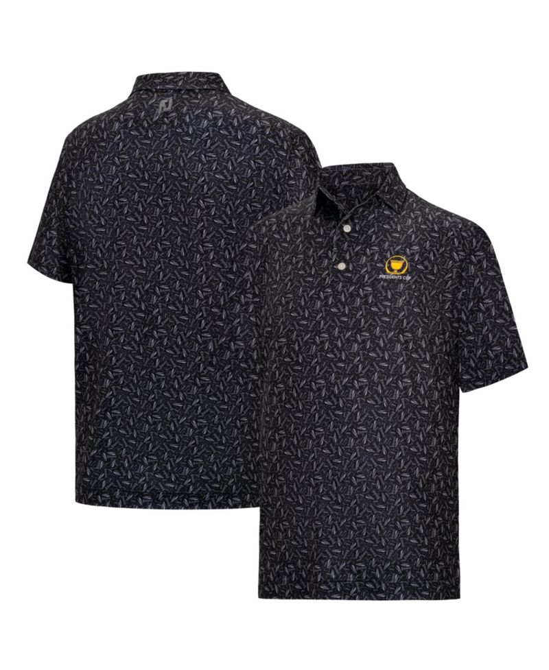 Men's Black Presidents Cup 2026 President's Cup ProDry Chicago Print Lisle Polo