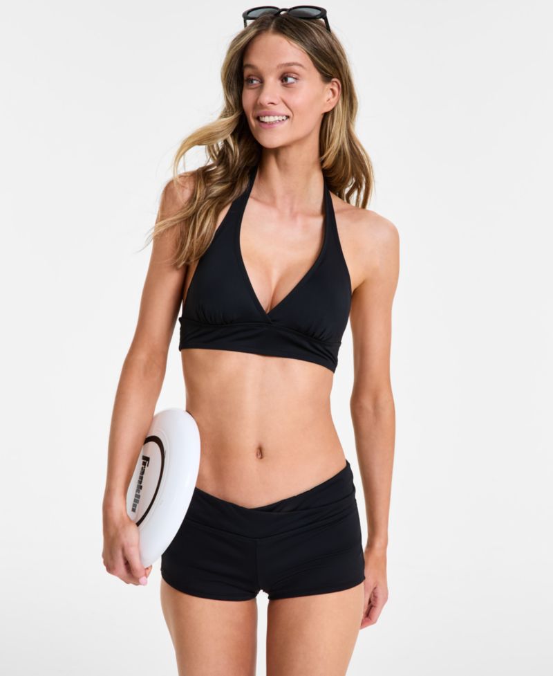 Women's Solid Banded Halter Bikini Top