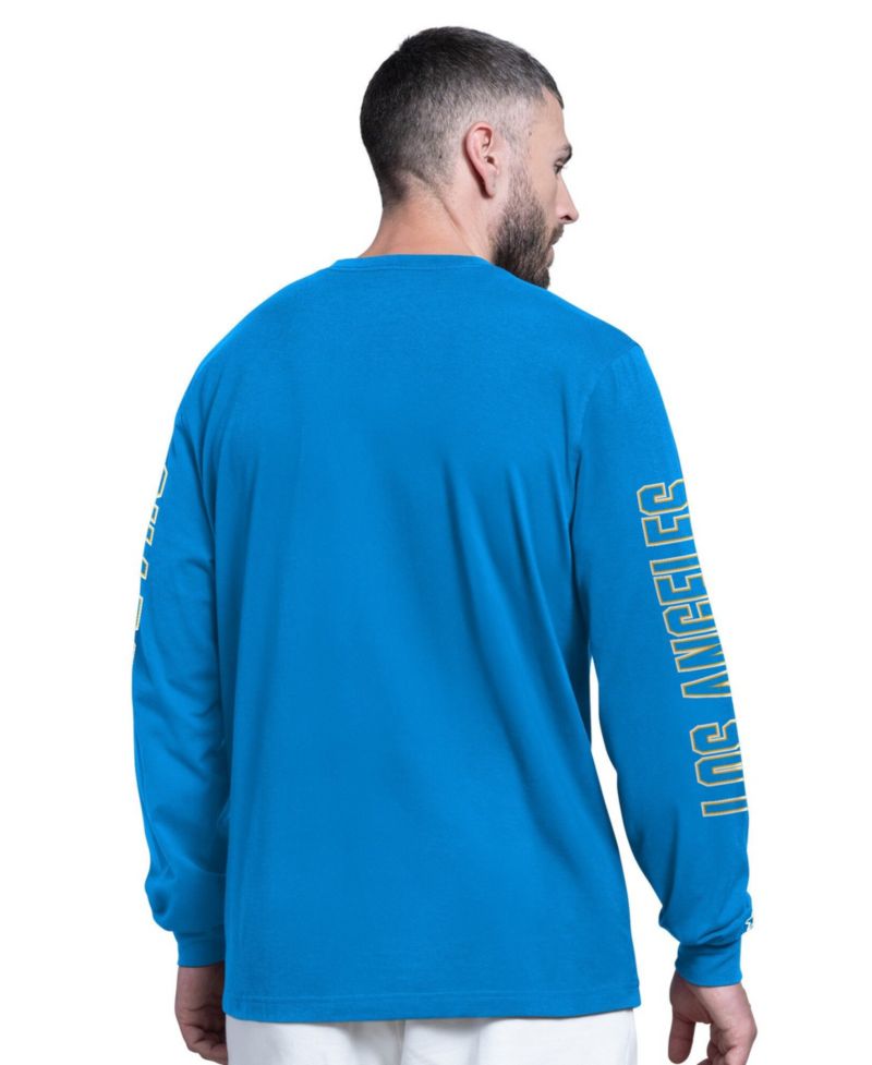 Men's Powder Blue Los Angeles Chargers Clutch Hit II Long-Sleeve T-Shirt