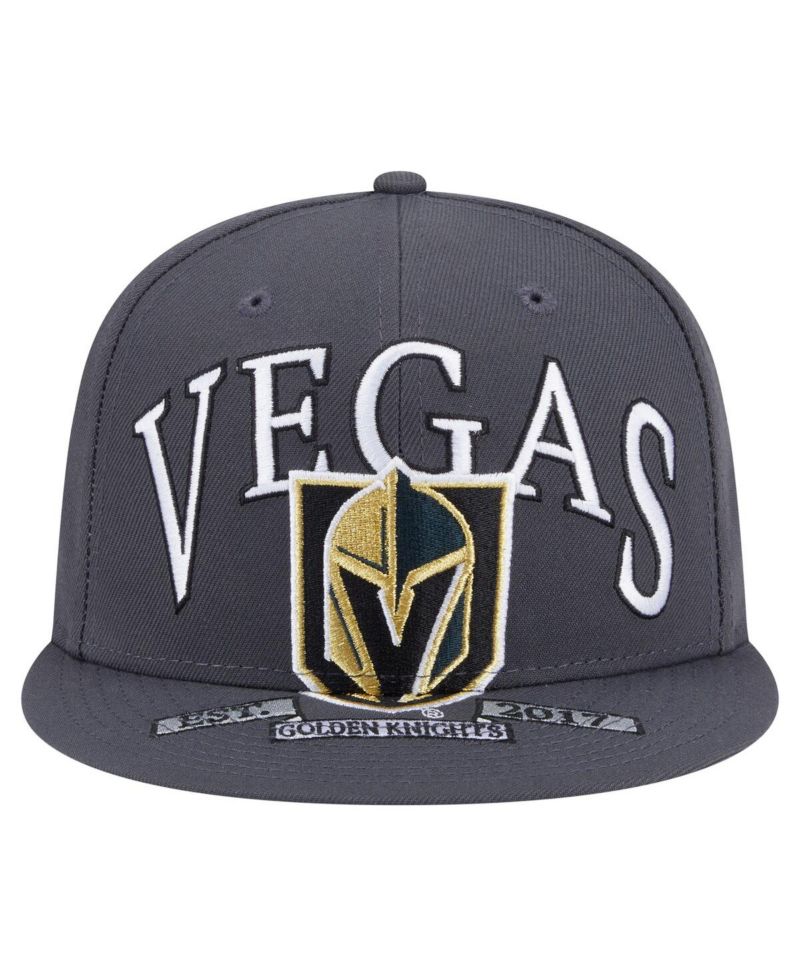 Men's Gray Vegas Golden Knights Oversized Arch 59Fifty Fitted Hat