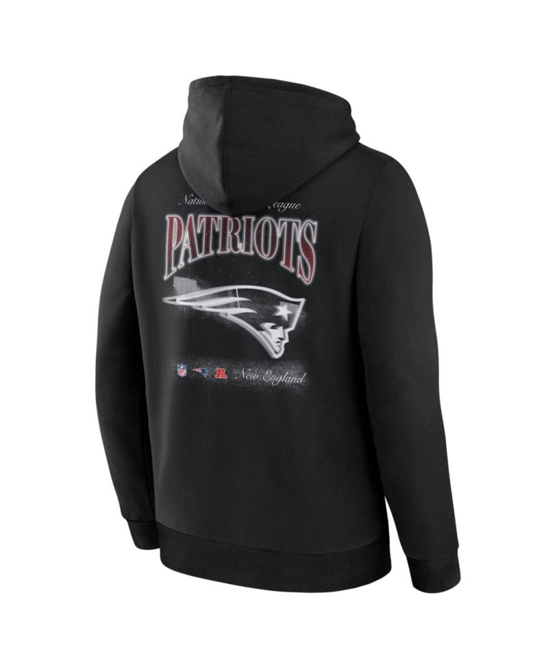 Men's Black New England Patriots Nightfall Long Sleeve Fleece Hoodie
