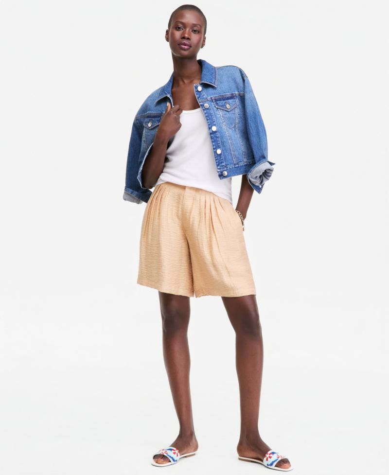 Women's Pleated Gauze Shorts