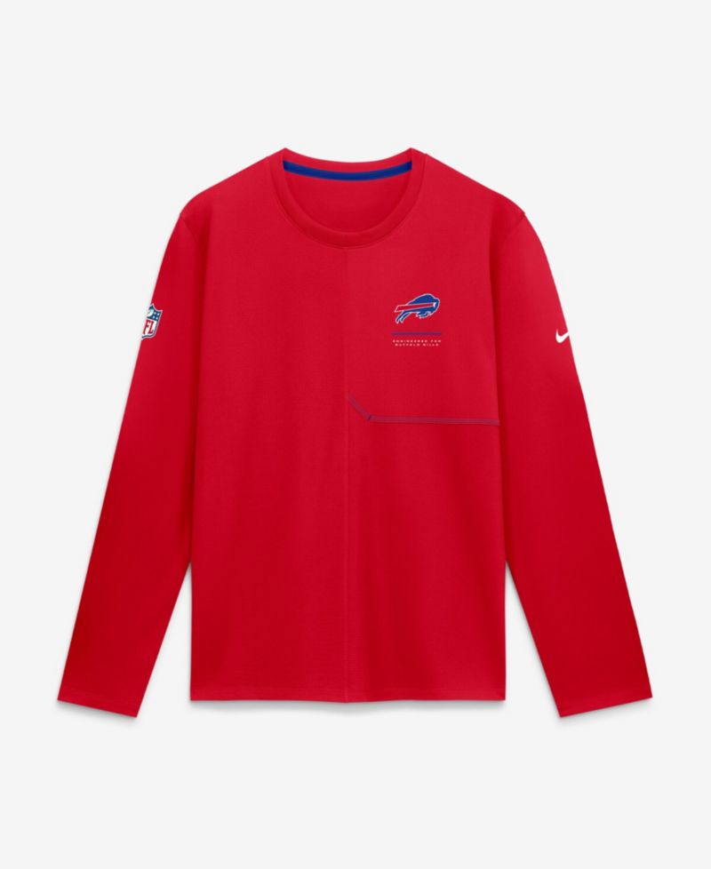 Men's Red Buffalo Bills Sideline Coaches UV Dri-FIT Long Sleeve Shirt