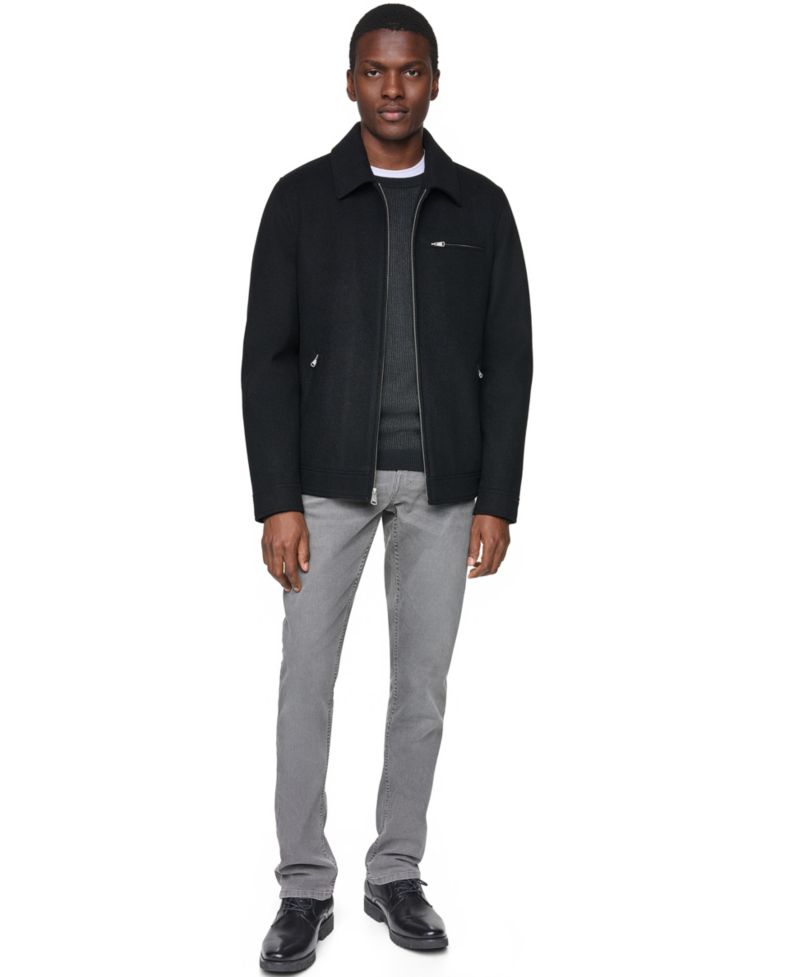 Men's Wool-Blend Classic-Fit Shirt Collar Jacket