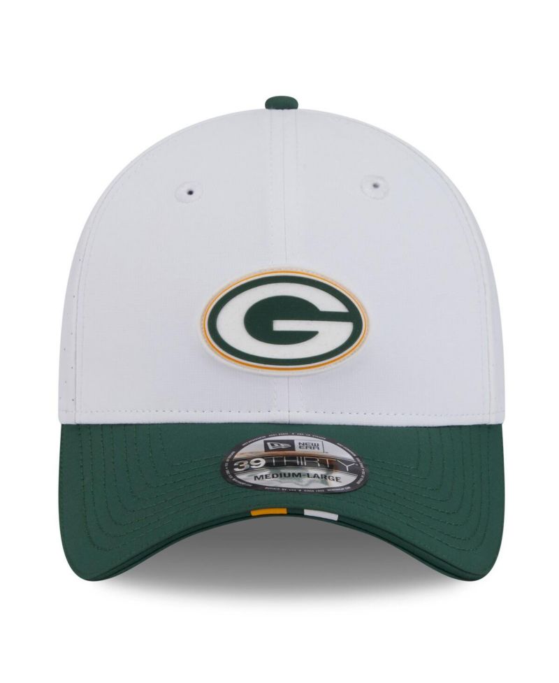 Men's White/Green Bay Packers 2025 NFL Training Camp 39THIRTY Flex Hat