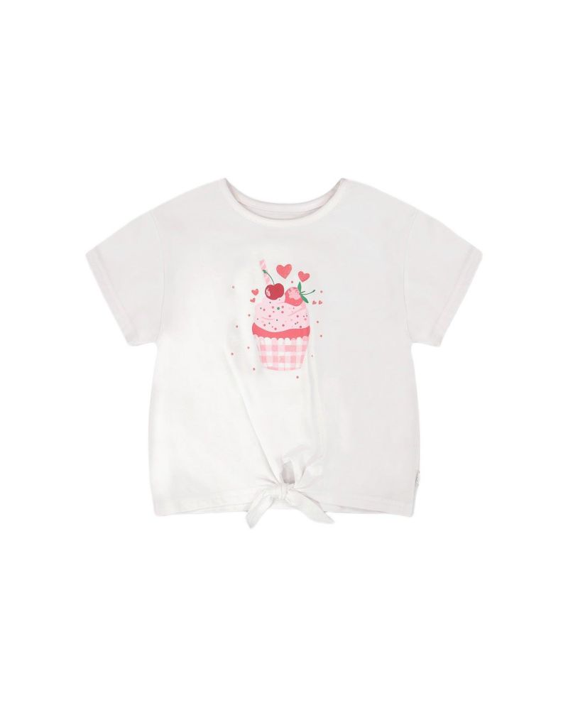 Big Girls Cotton Tie at Waist Jersey T-Shirt