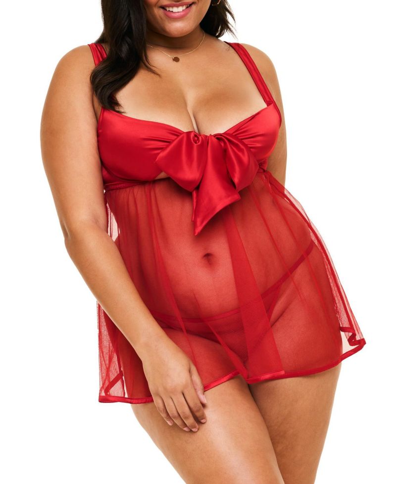 Plus Size Bessima Babydoll and G-String Set Lingerie