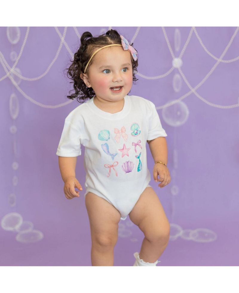 Baby Girls Mermaid Cutie Short Sleeve Romper