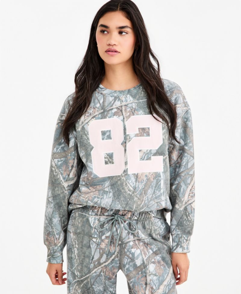 Juniors' Applique Crewneck Sweatshirt