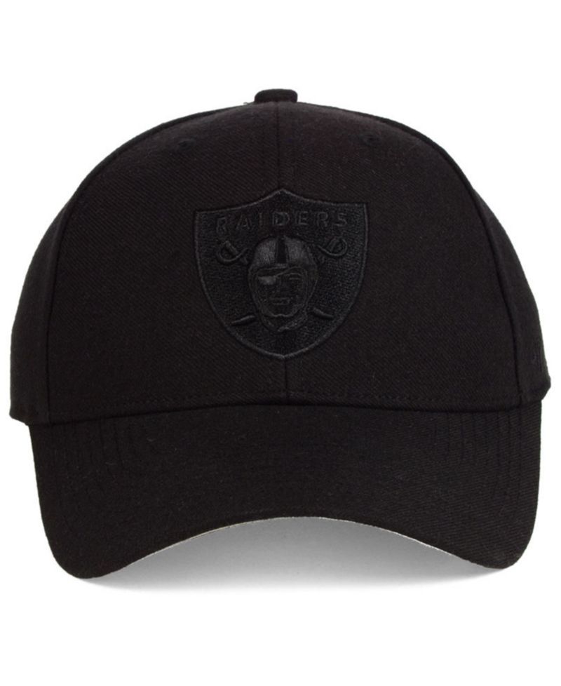 Las Vegas Raiders Black & Black MVP Strapback Cap