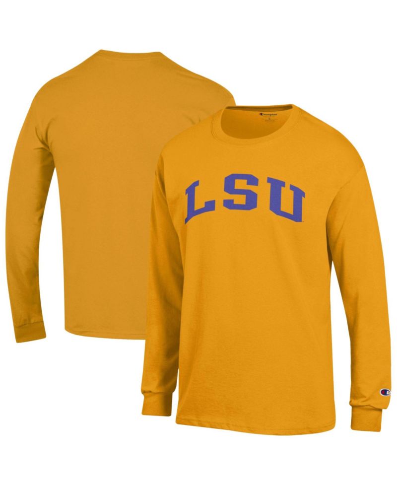 Men's Gold LSU Tigers Basic Arch Long Sleeve T-Shirt