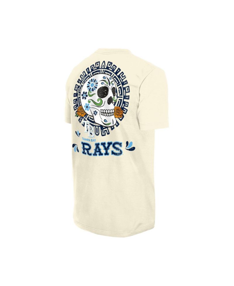 Men's Natural Tampa Bay Rays Dia de los Muertos Sugar Skull T-Shirt