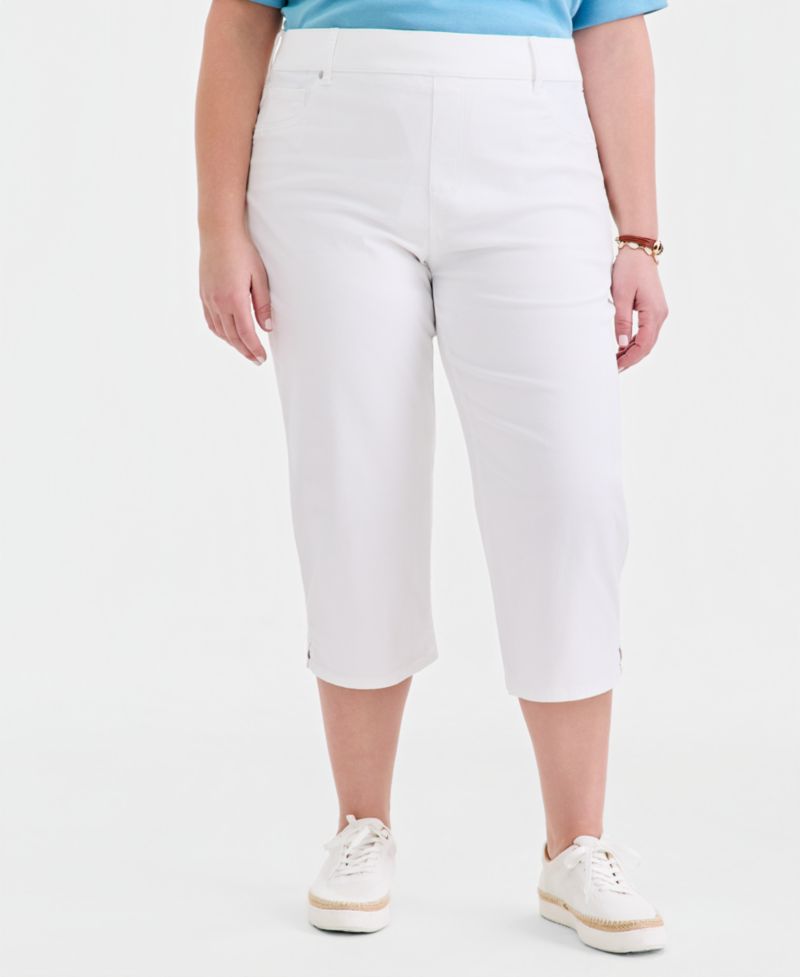 Plus Size High-Rise Shaping Capri Jeans