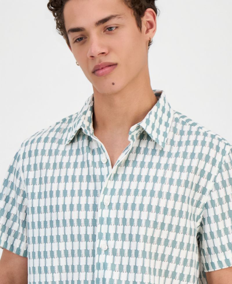 Men's Woodland Jacquard Short-Sleeve Shirt
