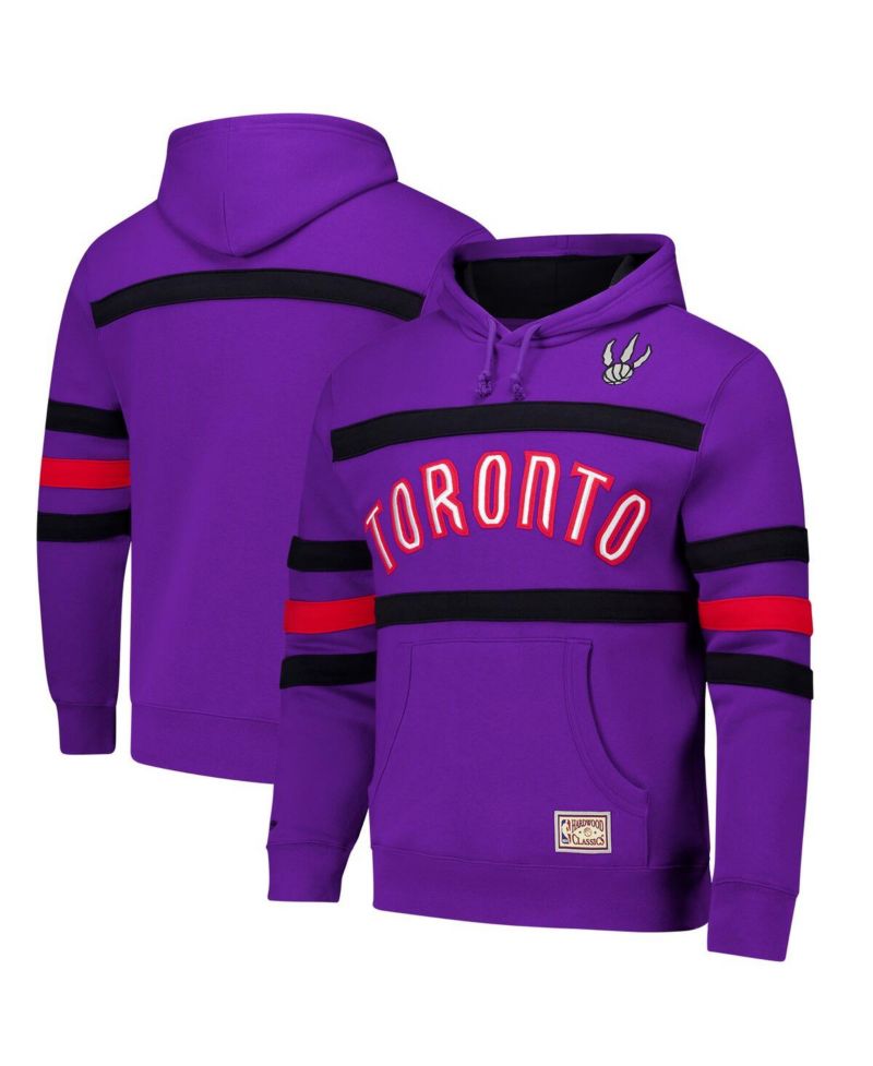 Men's Purple Toronto Raptors Hardwood Classics Nights Head Coach Pullover Hoodie